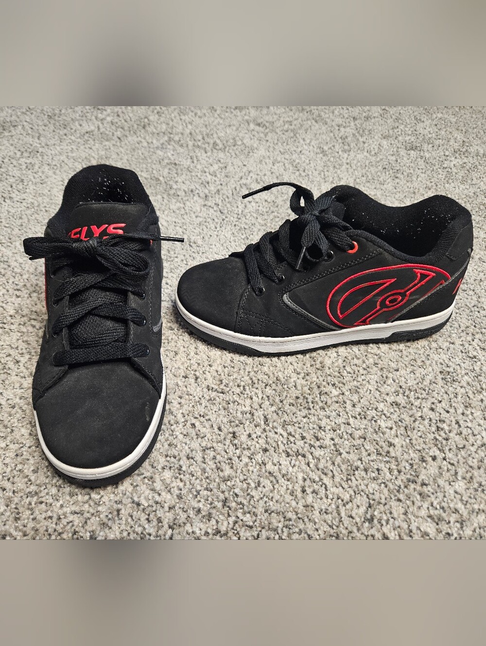 Black And Red Youth Heelys